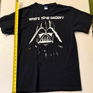 Black Star Wars Dath Vader Whos‎ Your Daddy Tshirt Short Sleeve